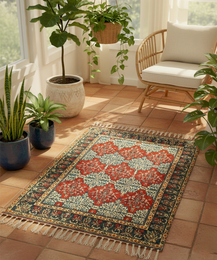 Maroon Black Chenelle - Digital Printed Rug