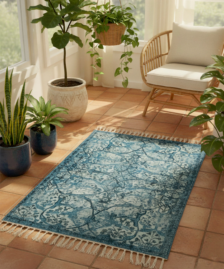 Blue Chenelle Digital Printed Rug