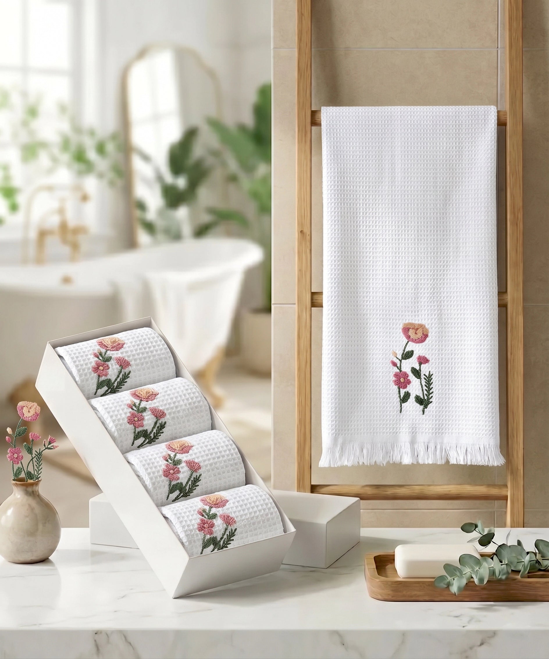 Buy Embroidered Cotton Hand Towel Set Online