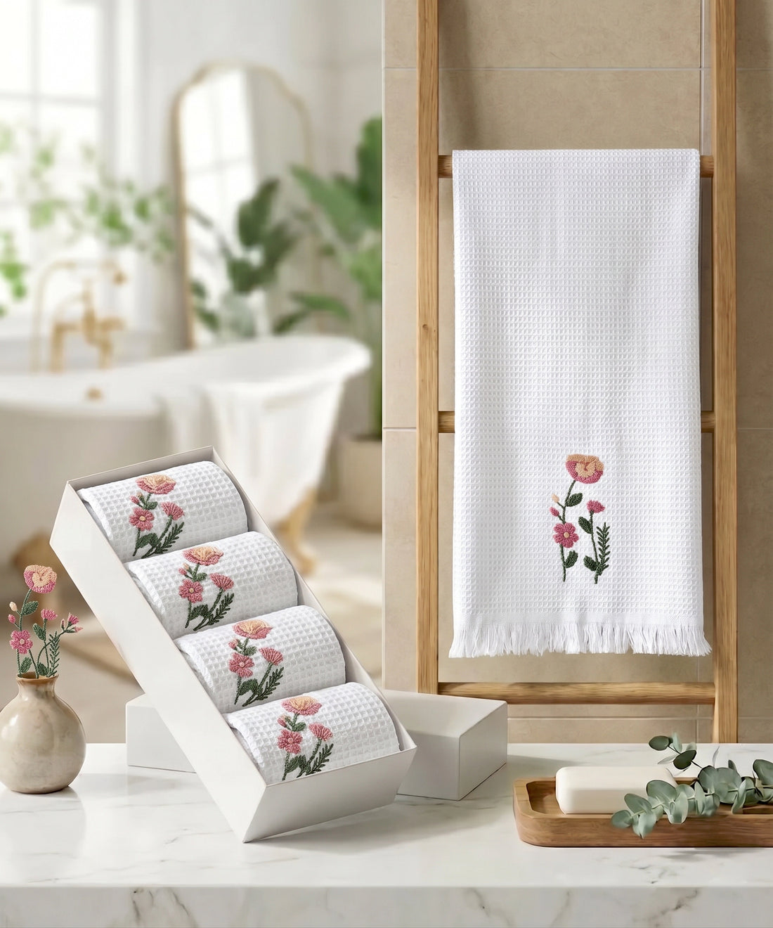 Buy Embroidered Cotton Hand Towel Set Online