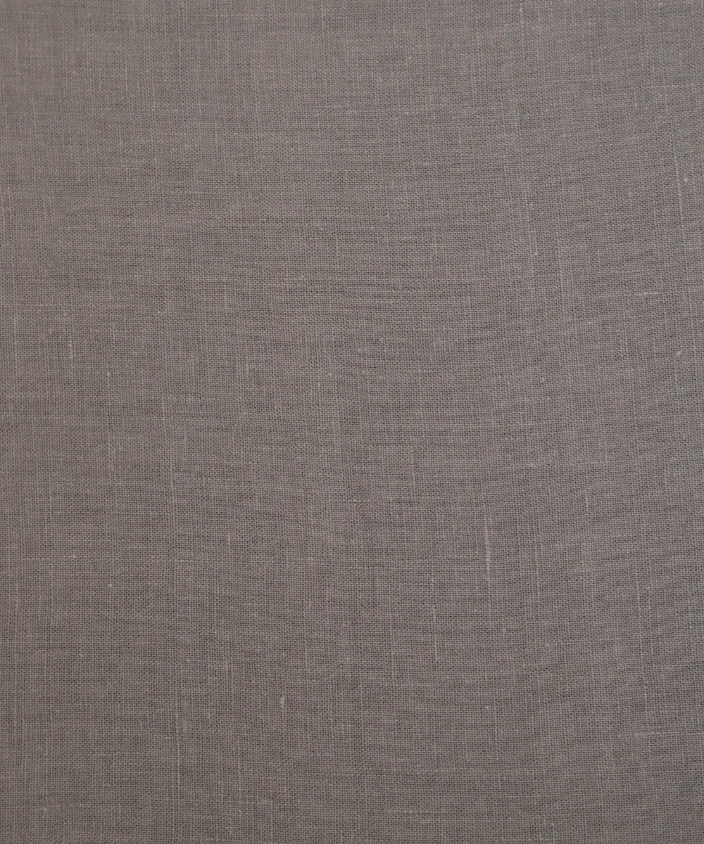 Dark Grey Linen Blend Solid Table Cloth with Faggoting  (60" x 90")