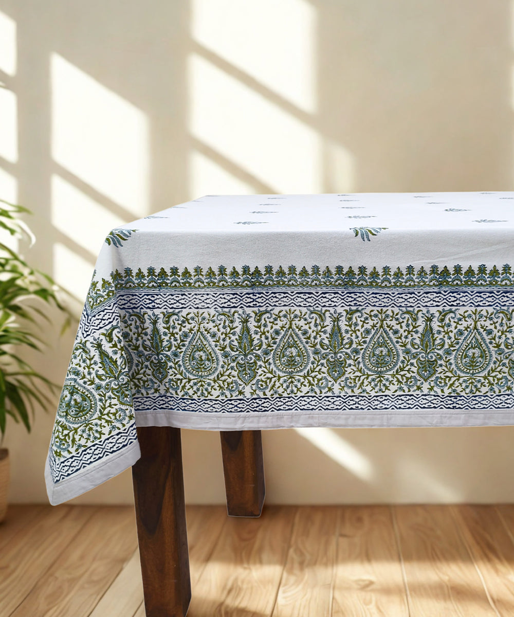 Buy 6-Seater Cotton Block Printed Table Cloth | Design Gaatha ...