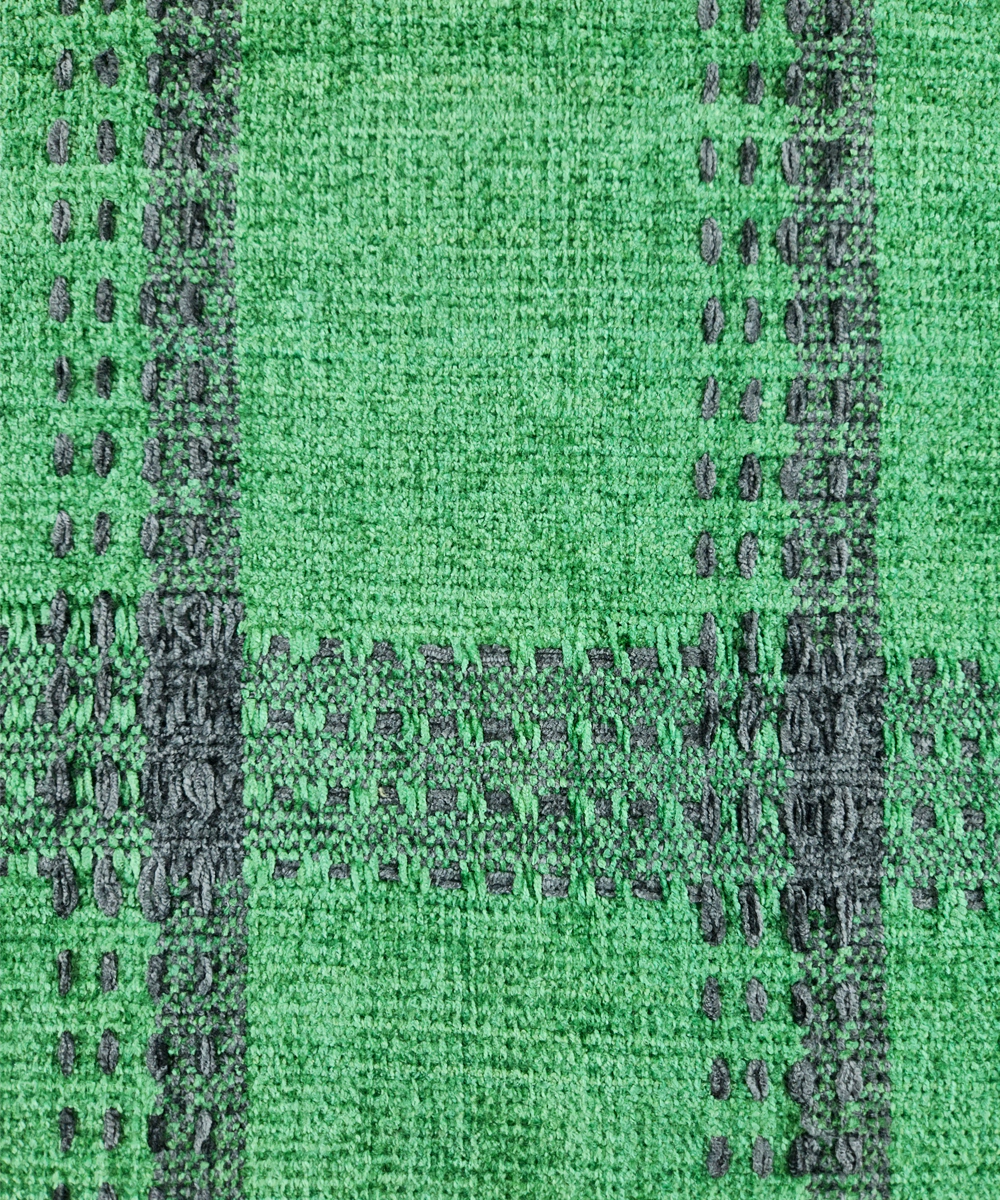 Green & Charcoal Hand Woven Cotton Sofa Throw