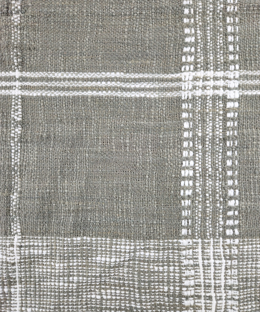 Dark Smoke & Off White Hand Woven Cotton Sofa Throw