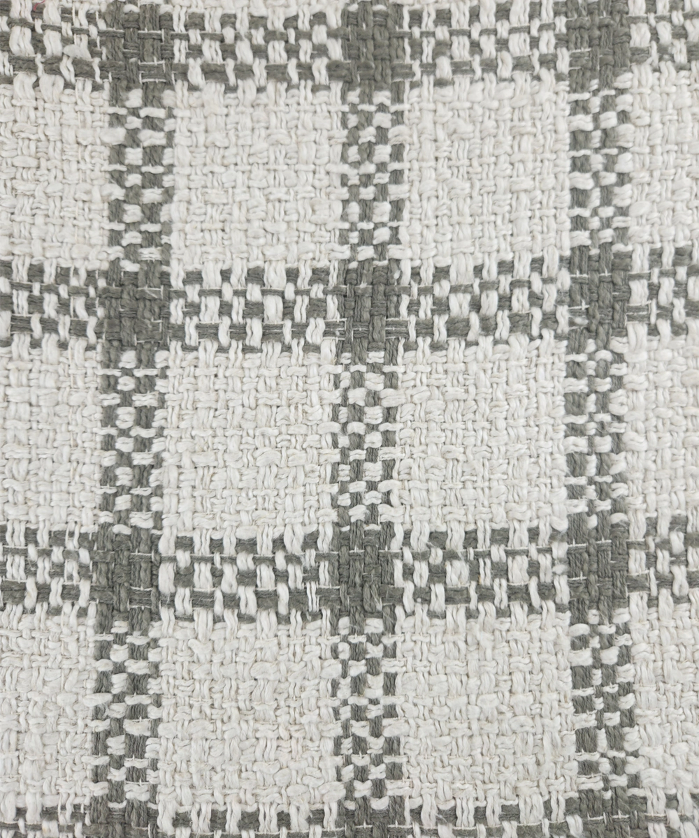 Ecru & Charcoal Yarn Dye Handwoven Cotton Sofa Throw