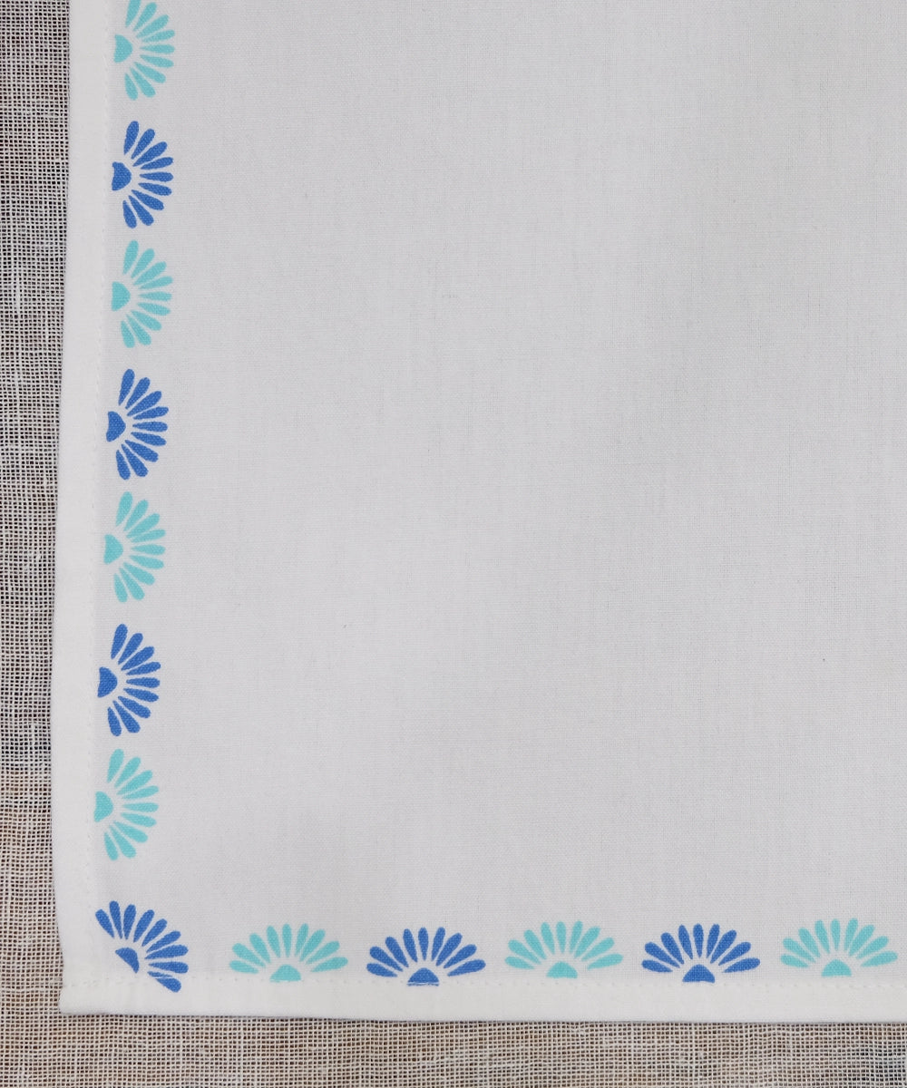 Navy Block Print Table Linen Gift Set | 1 Runner + 6 Mats + 6 Napkins