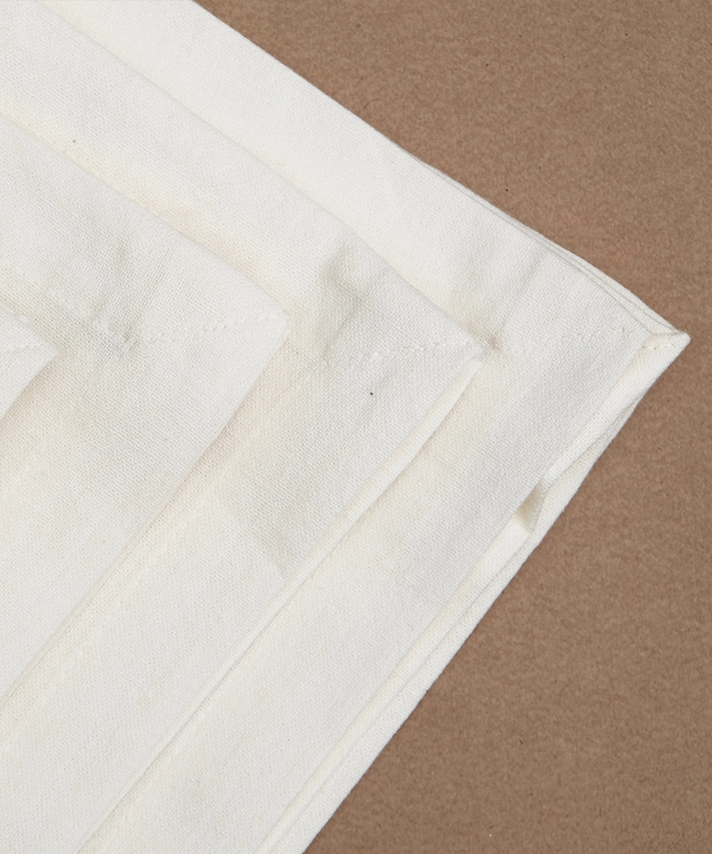 Off White Cotton Solid Table Napkin (L-16in,W-16in) (Set Of 6)
