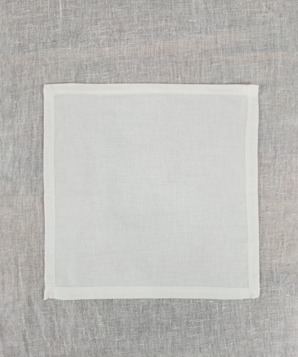 Set of 6 pcs Off White Solid Cotton Linen Cocktail Napkin