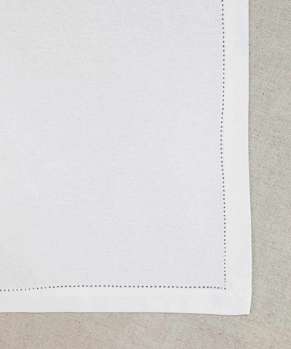 Set of 6 pcs off white solid cotton table napkin with fagotting  (16" x 16")
