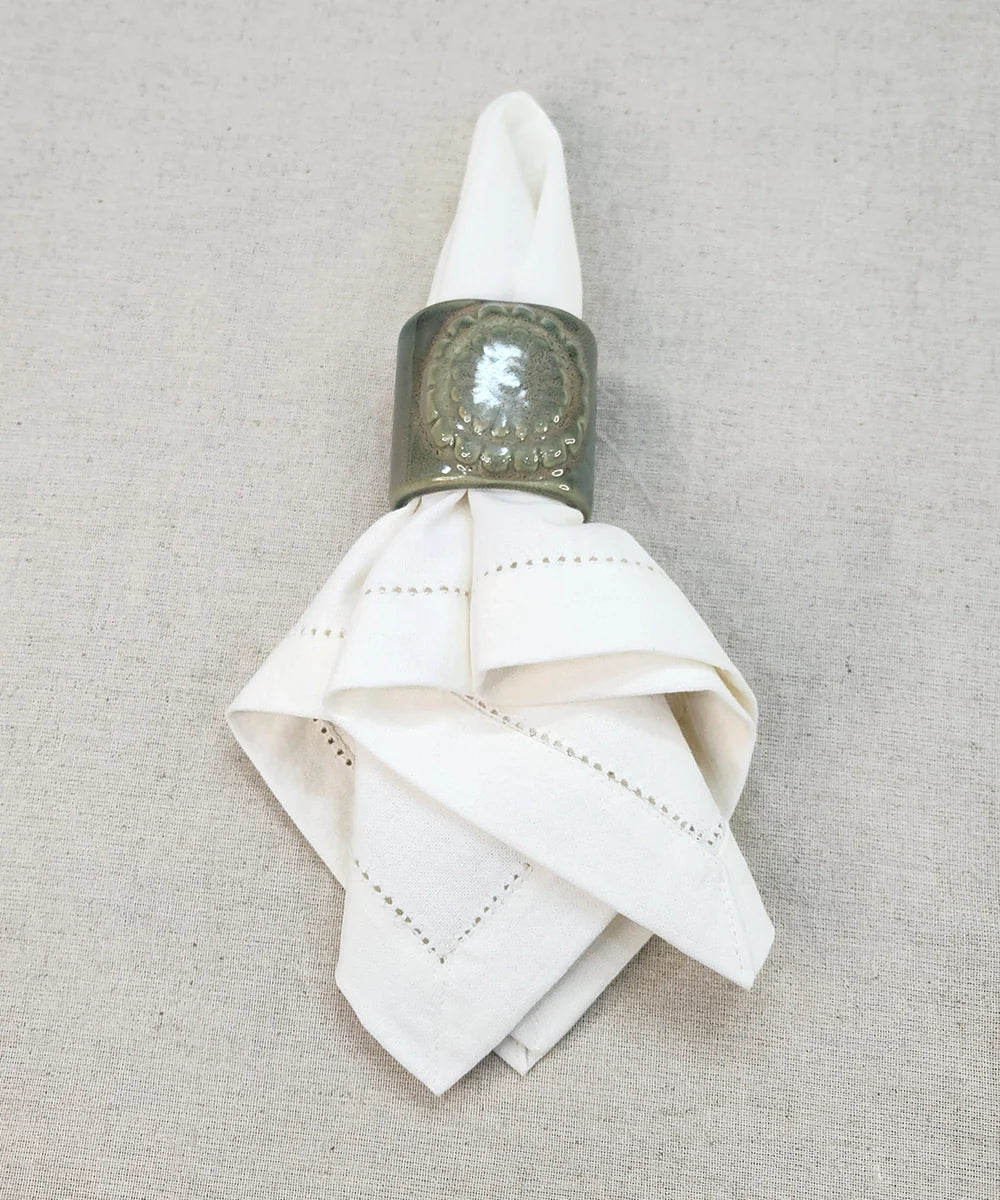 Rust Block Print Table Linen Gift Set | 1 Runner + 6 Mats + 6 Napkins