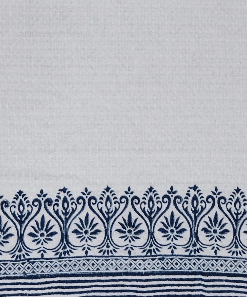 Set of 2 pcs of Cotton Honey Comb hand Block Printed Hand Towels (16" x 26")