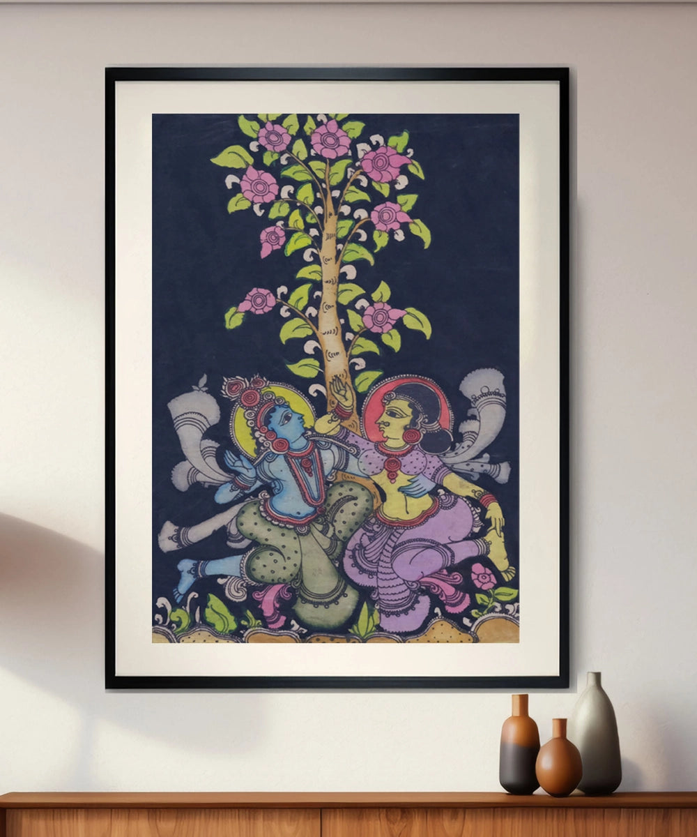 Kalamkari Painting On Cloth| Radha Krishna | 20 x31 Inches | Unframmed