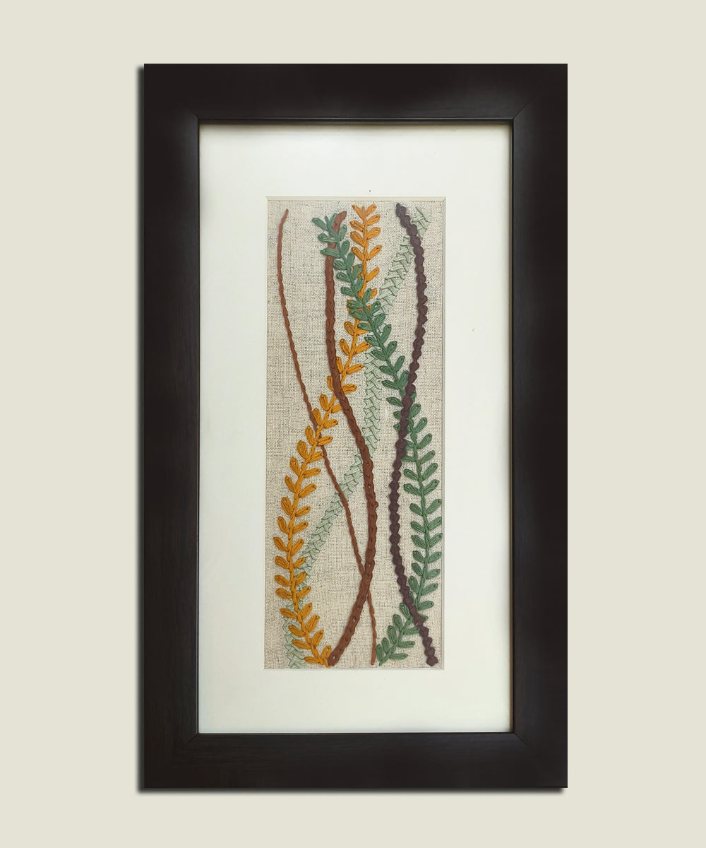 Wave Hand Embroidered Textile Wall Art | Framed