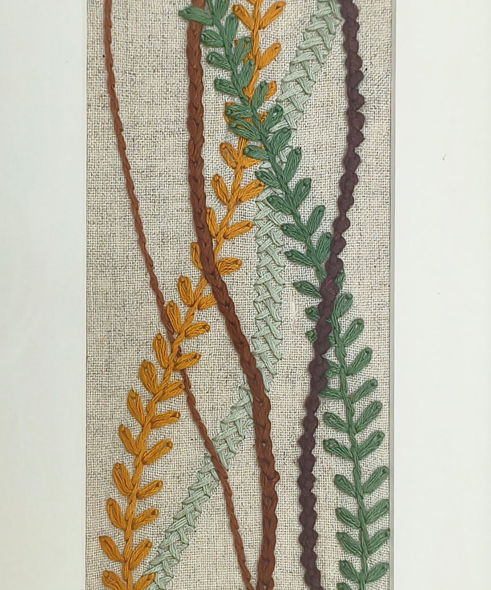 Wave Hand Embroidered Textile Wall Art | Framed