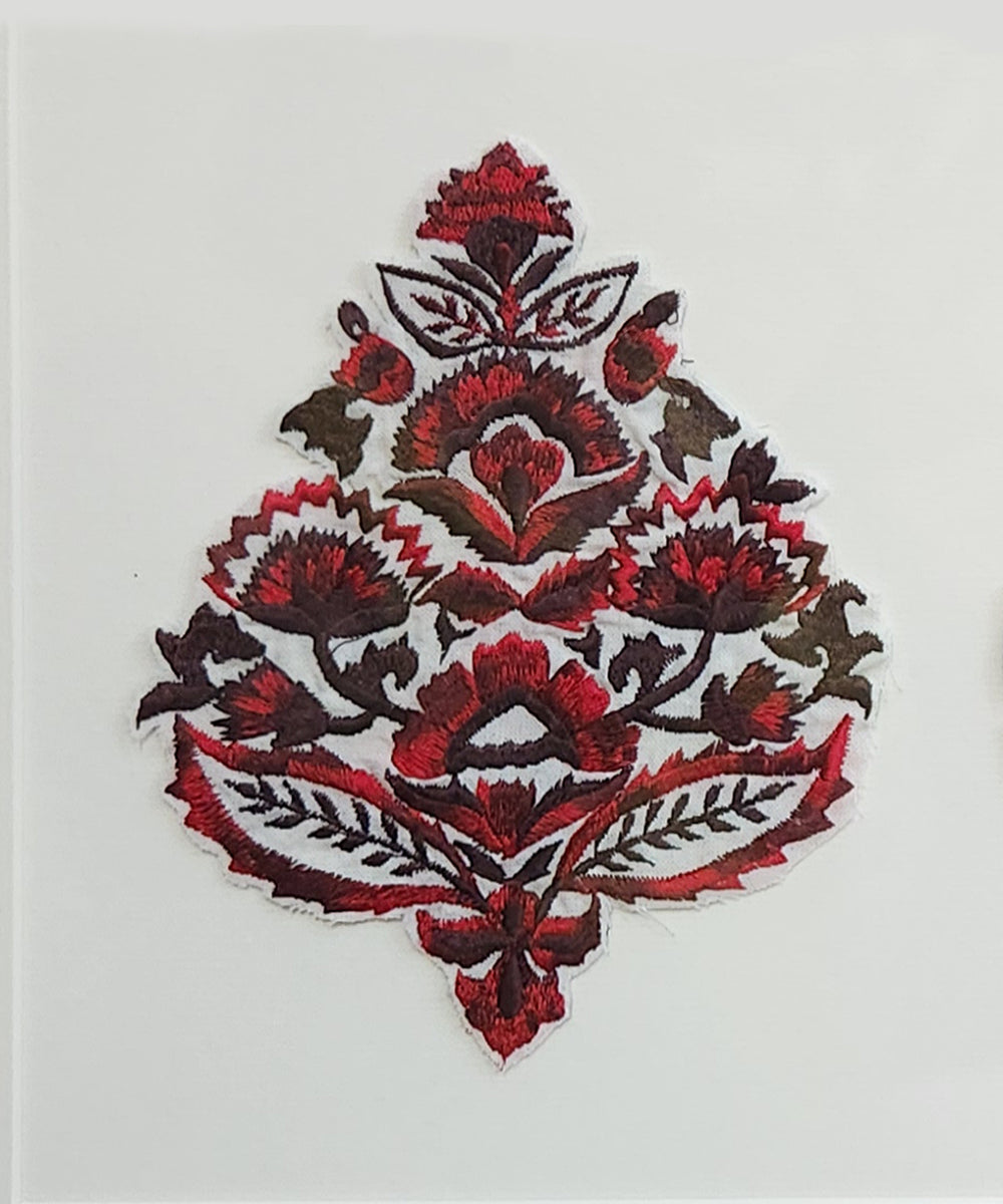 Shaded Red Embroidered Rajwarah Wall Art | Framed