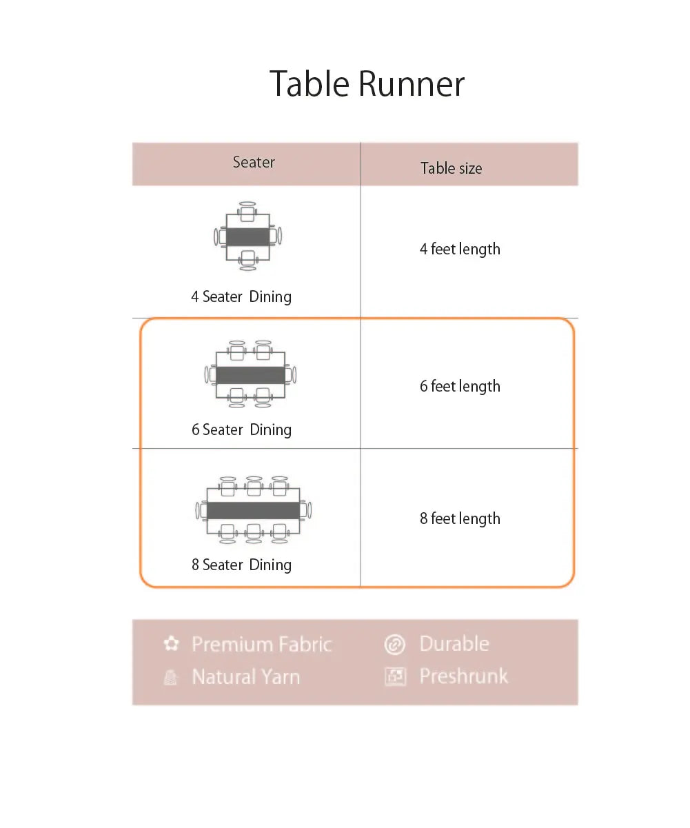 6 seater Beige Cutwork Embroidery Cotton Slub Table Runner
