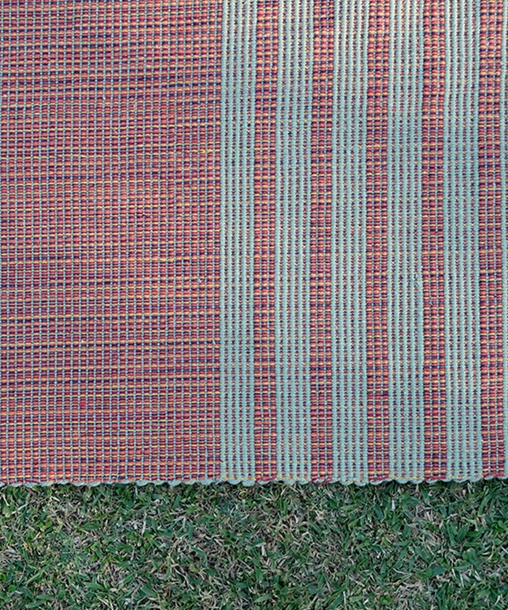 Sage Green with Rust Tie and Dye Pure Handloom Cotton Yoga Mat