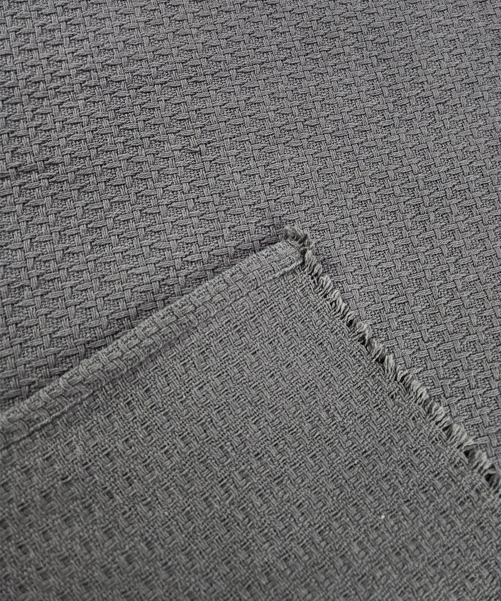 Dark Grey Cotton Waffle Bedcover with 2 Pillow Cases
