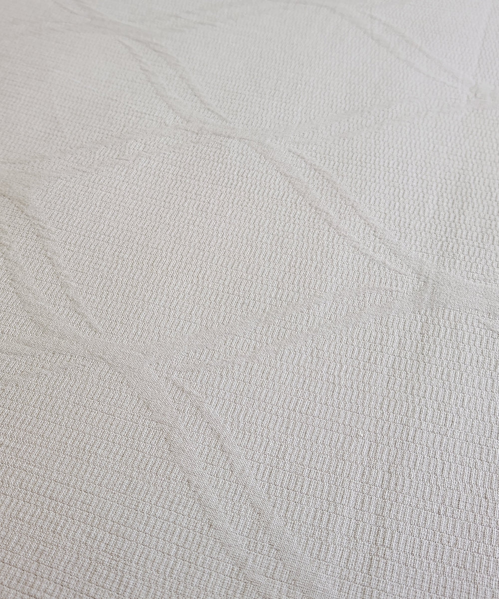 Beige Jacquard Cotton Bedcover with 2 pcs Embroidered Pillow Covers