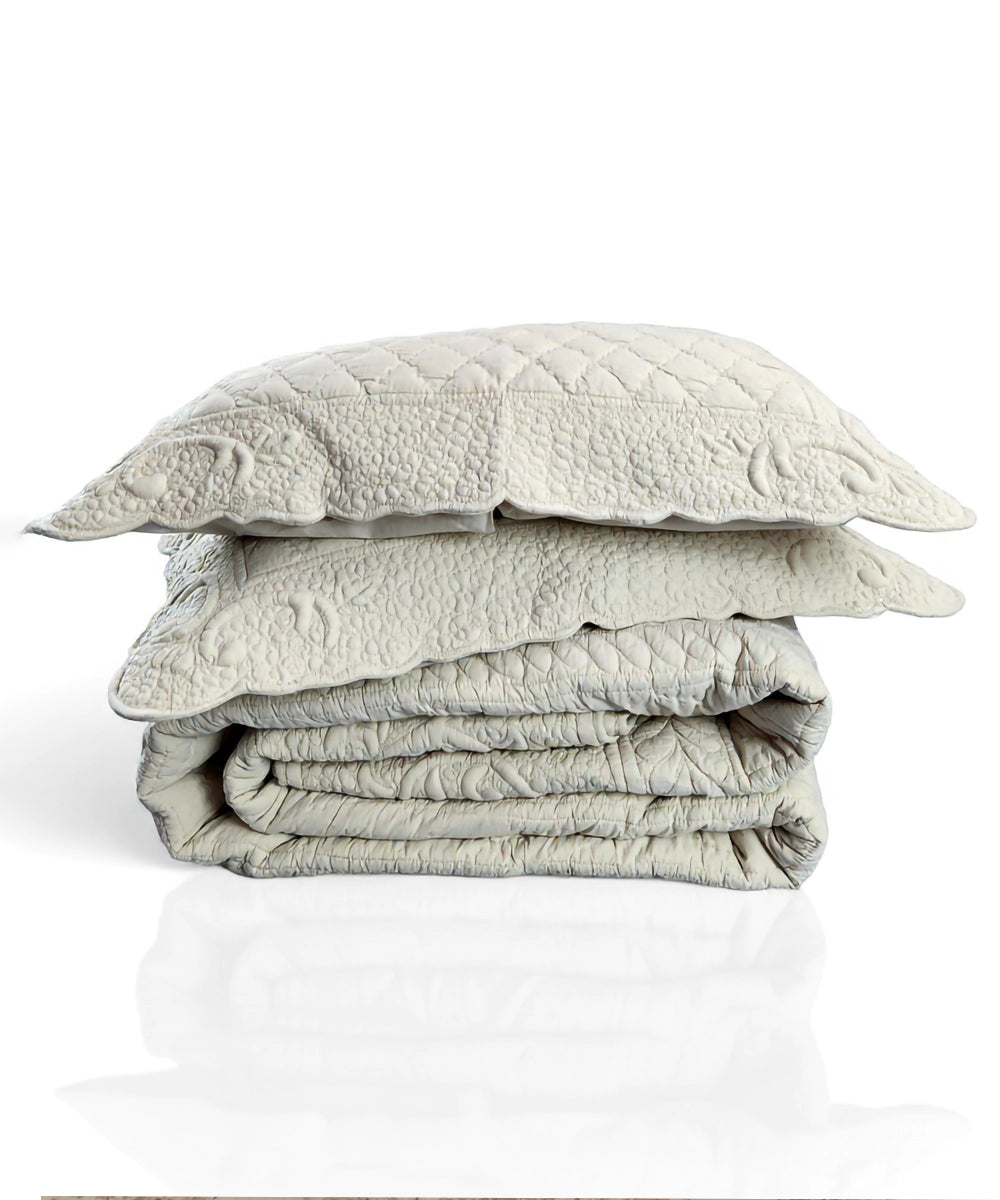 Exquisite Floral Quilted Bedcover cum Comforter with 2 Pillow Covers