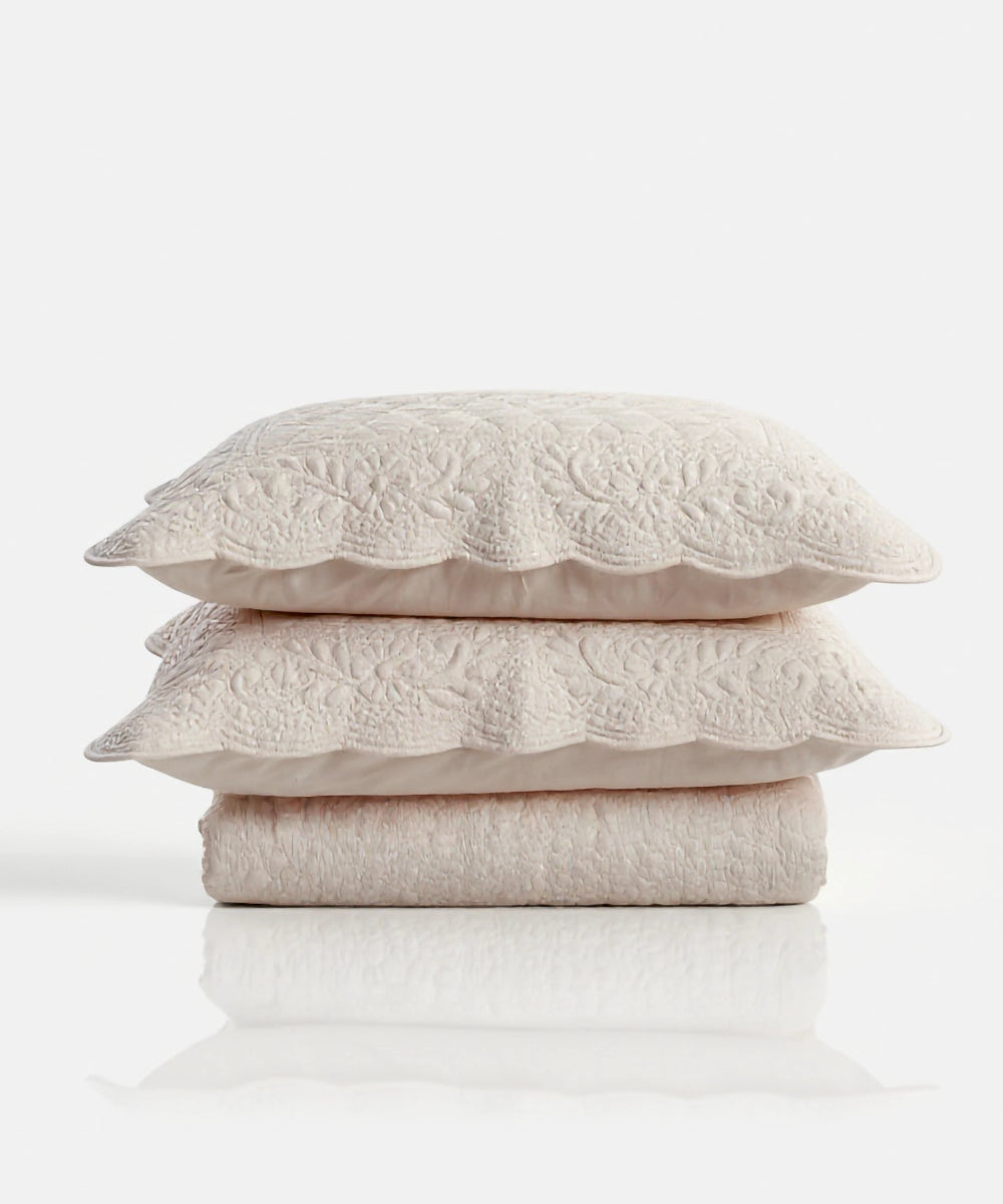 Exquisite Floral Quilted Bedcover cum Comforter with 2 Pillow Covers