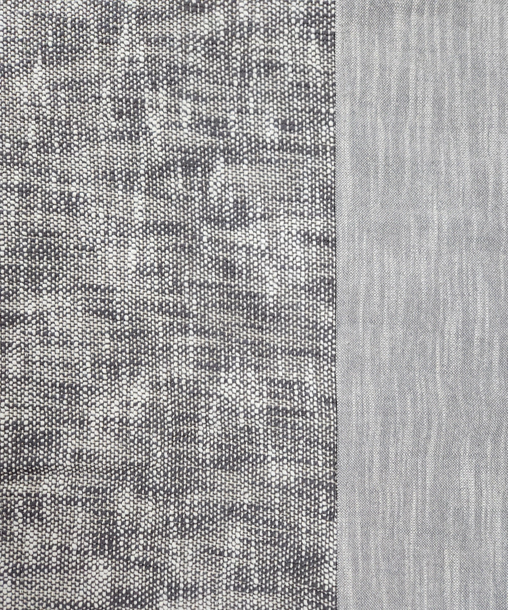 Grey & Black Cotton Chambray Slub King Bedcover with 2 Pillow Covers