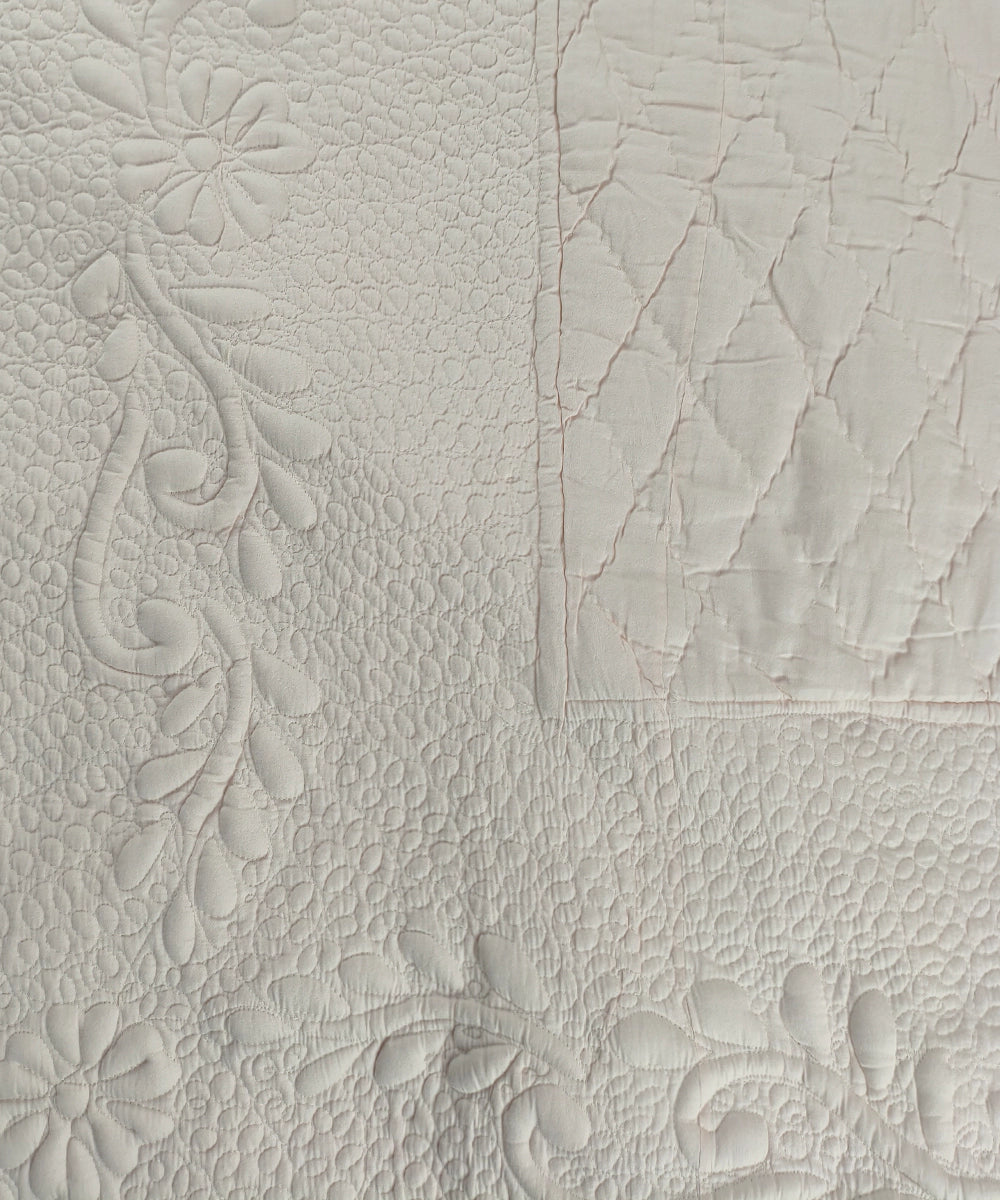 Exquisite Floral Quilted Bedcover cum Comforter with 2 Pillow Covers