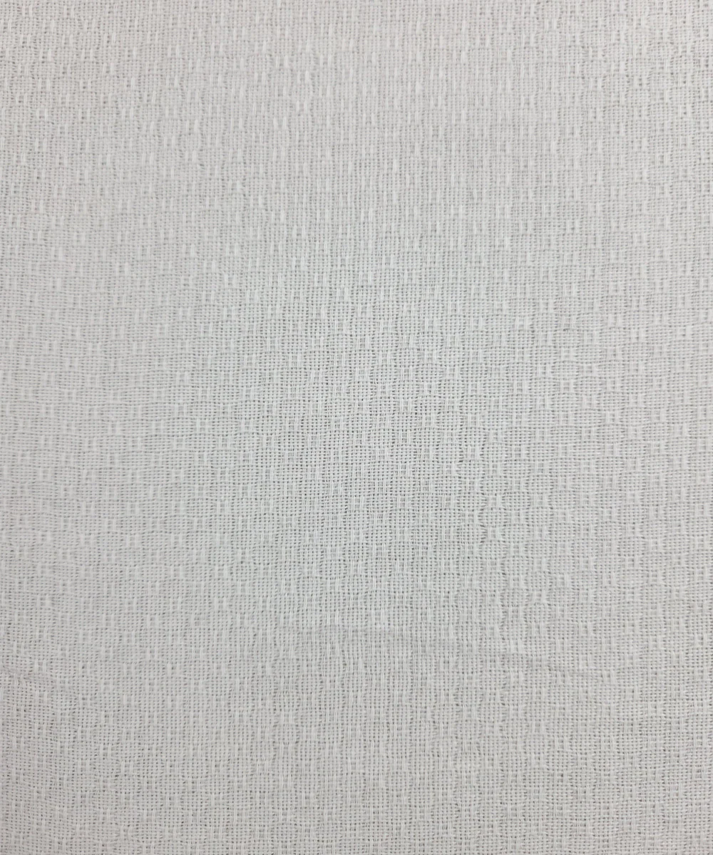 Block Printed Bath Towel | White & Indigo Geometric  | Cotton Dobby