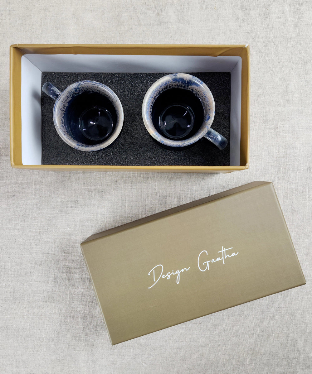 Gift Box Set of 2 pcs Blue Kullhad Ceramic Cup (180 ml)