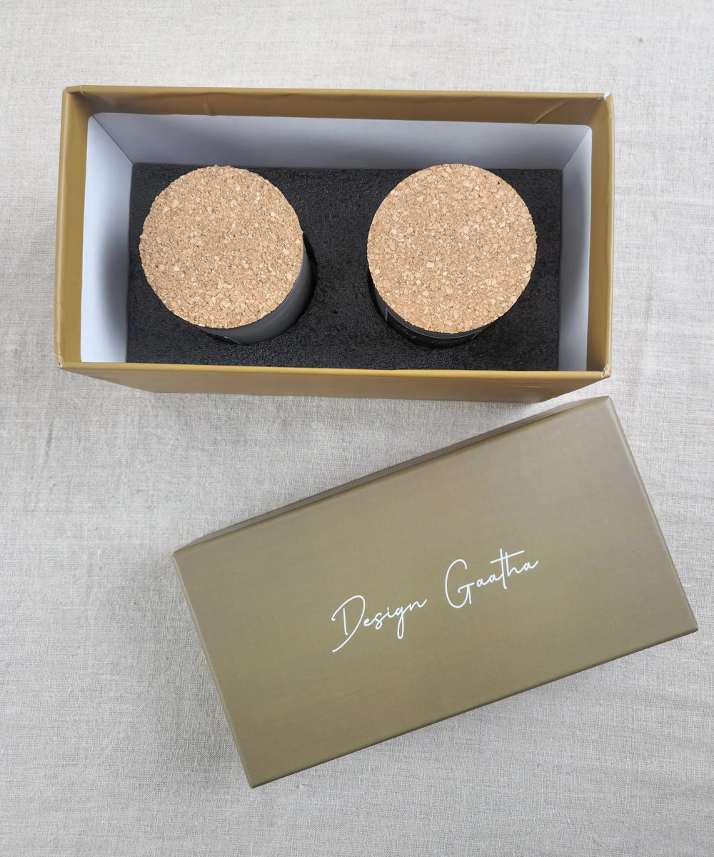 Set of 2 Soy Wax Candles in a Gift Box | Mogra + Oudh Fragrance