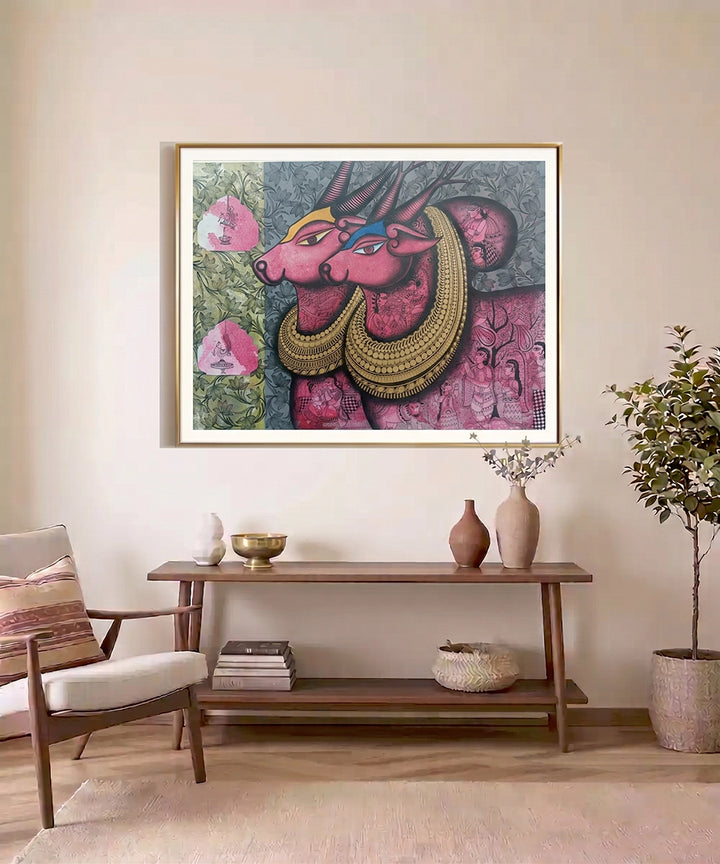 Vraj Vallabh (The beloved of Vraj)– Acrylic on Canvas Hand Printed Wall Art |36x48 Inches | Unframed