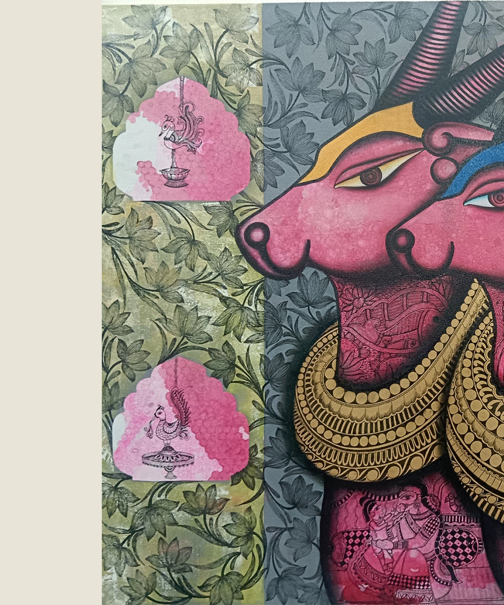 Vraj Vallabh (The beloved of Vraj)– Acrylic on Canvas Hand Printed Wall Art |36x48 Inches | Unframed