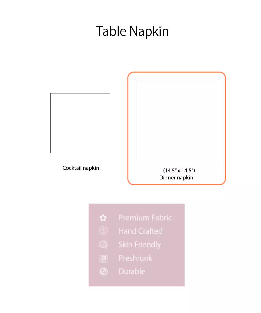 Set of 6 pcs Off White & Brown Cotton Block Printed with Crochet Hand Embroidery Table Napkin (14.5" x 14.5")