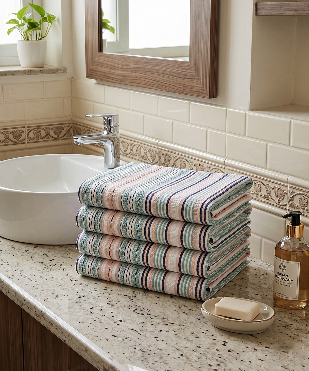 Handmade bath towel for gifting with elegant handcrafted finish