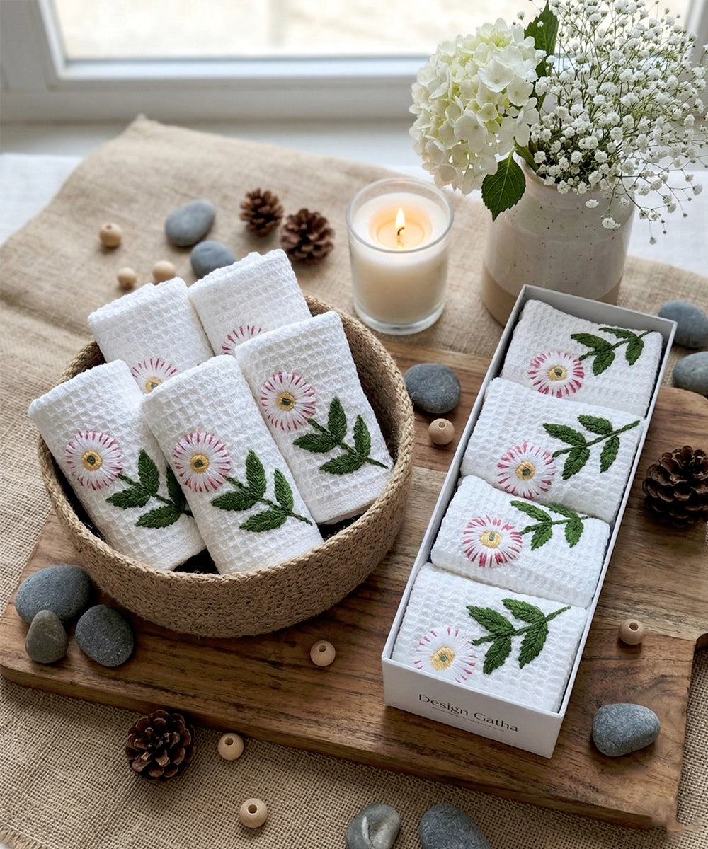 Buy embroidered towels with floral