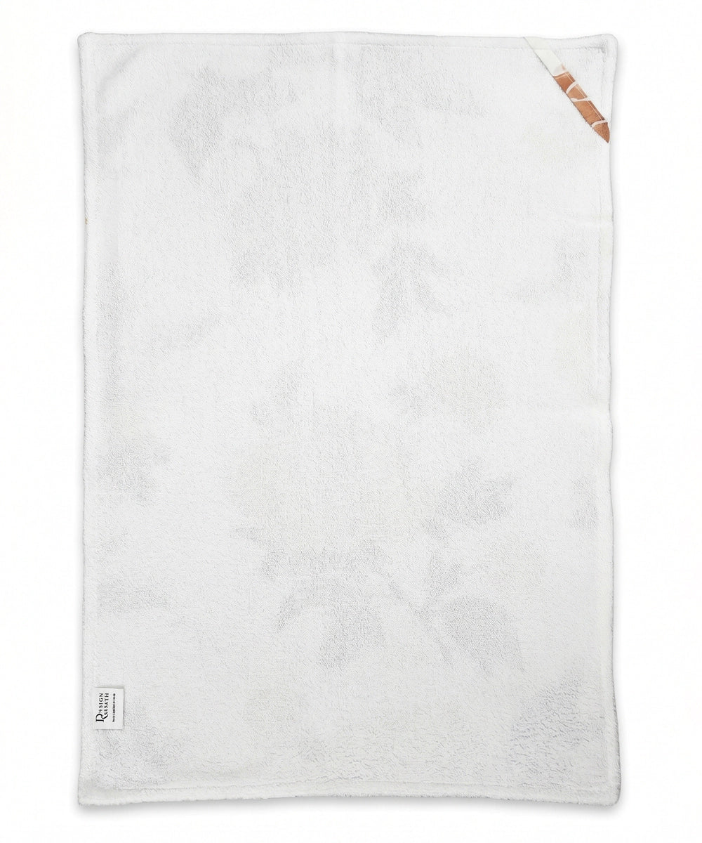 Set of 2 Printed Hand Towel I Printed Cotton Front with Light Weight White Terry Back  I Cream with orange & green floral print
