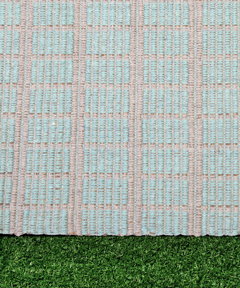 Grey & Turq Pure Handloom Cotton Yoga Mat