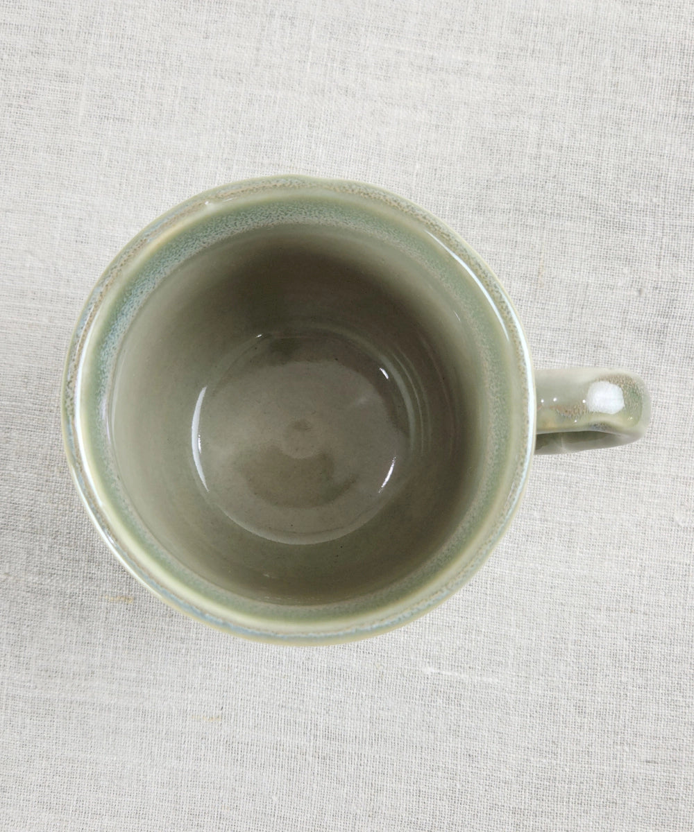 Gift Box Set of 2 Green Ceramic Cup (180 ml)