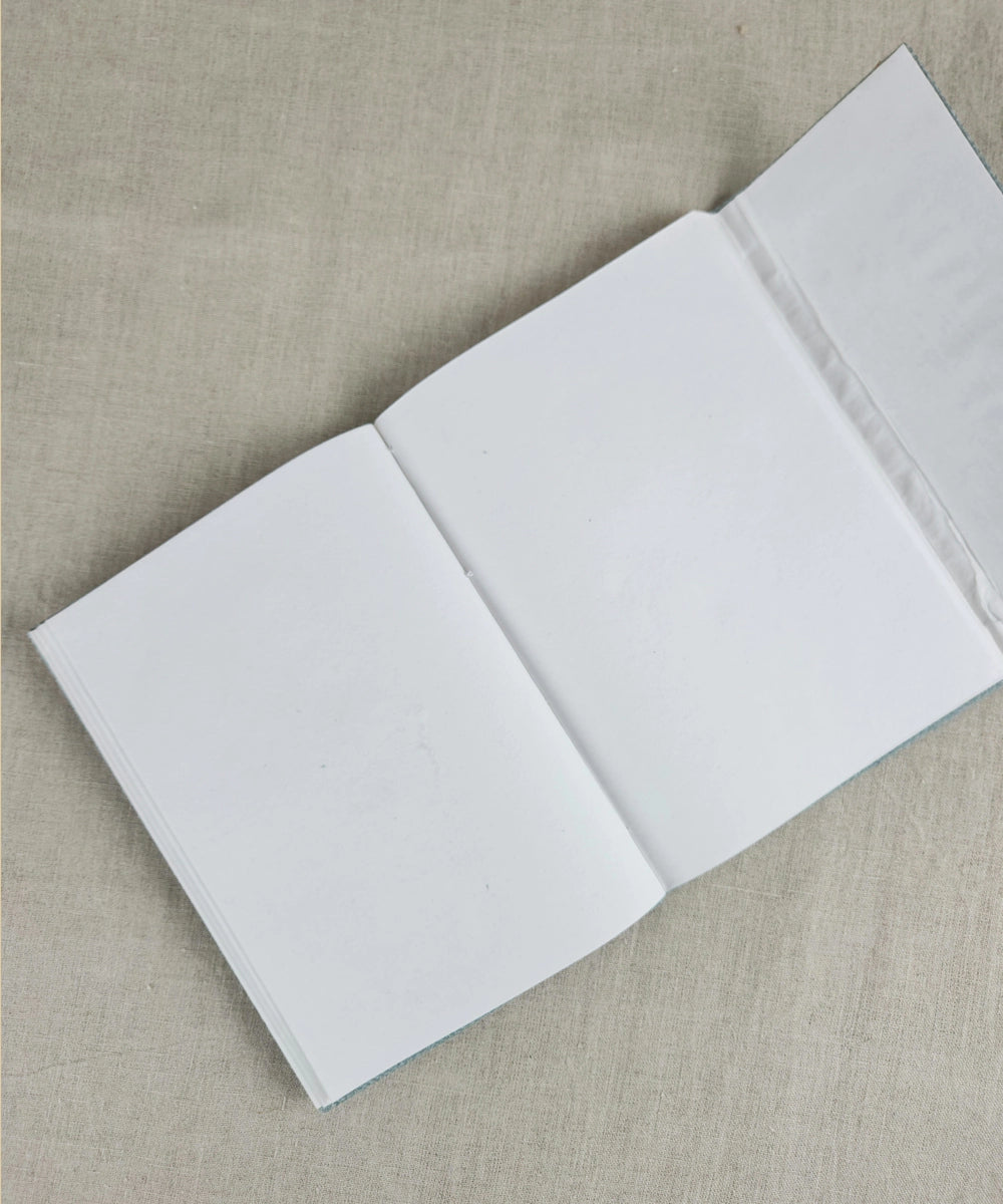 Grey Floral Flap Hand Embroidered Diary | Handmade Cotton Paper