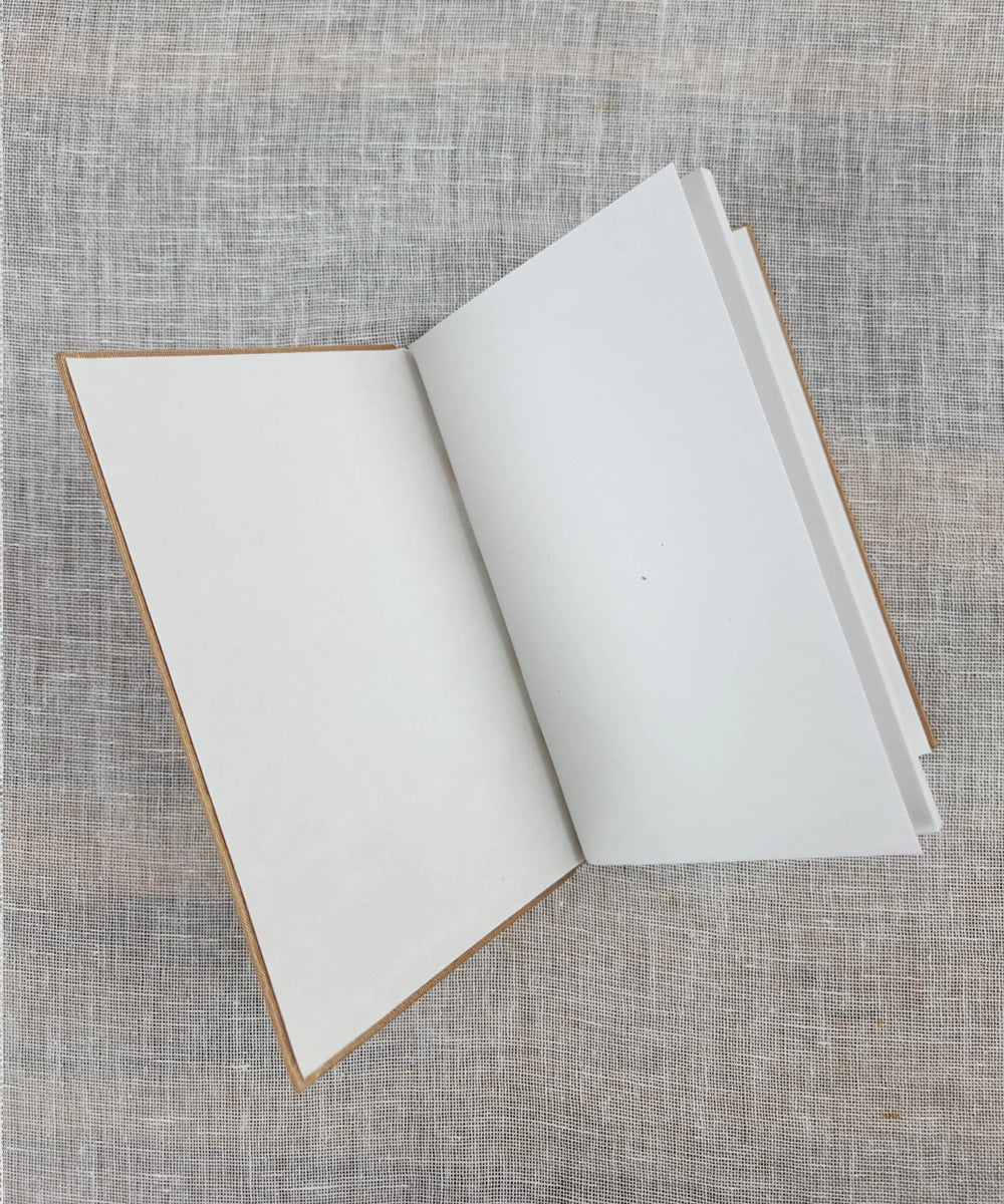 Set of 2 pcs Natural & Light Blue Small Hand Embroidered Diary