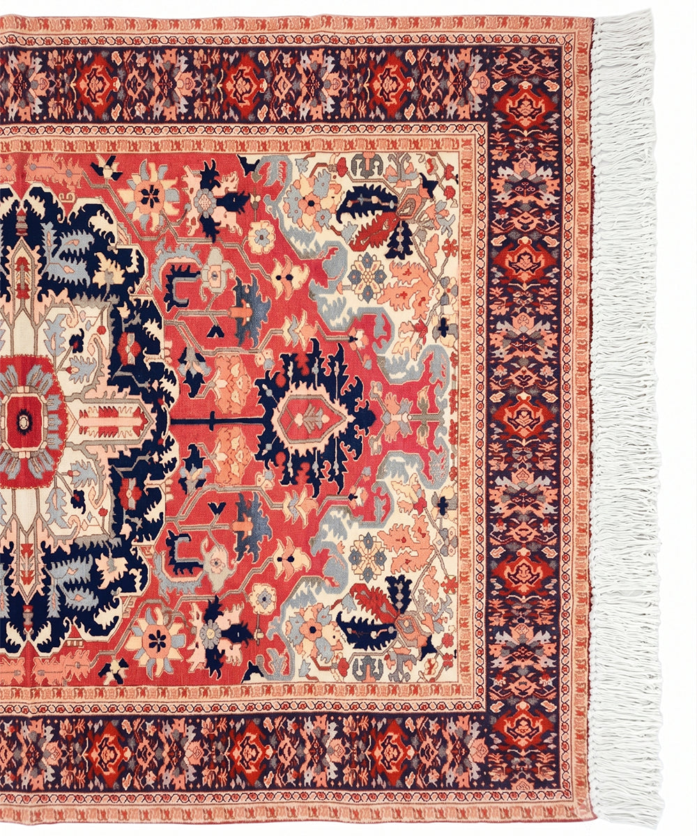 4x6 Feet Royal Medallion Rust & Beige Cotton Rug