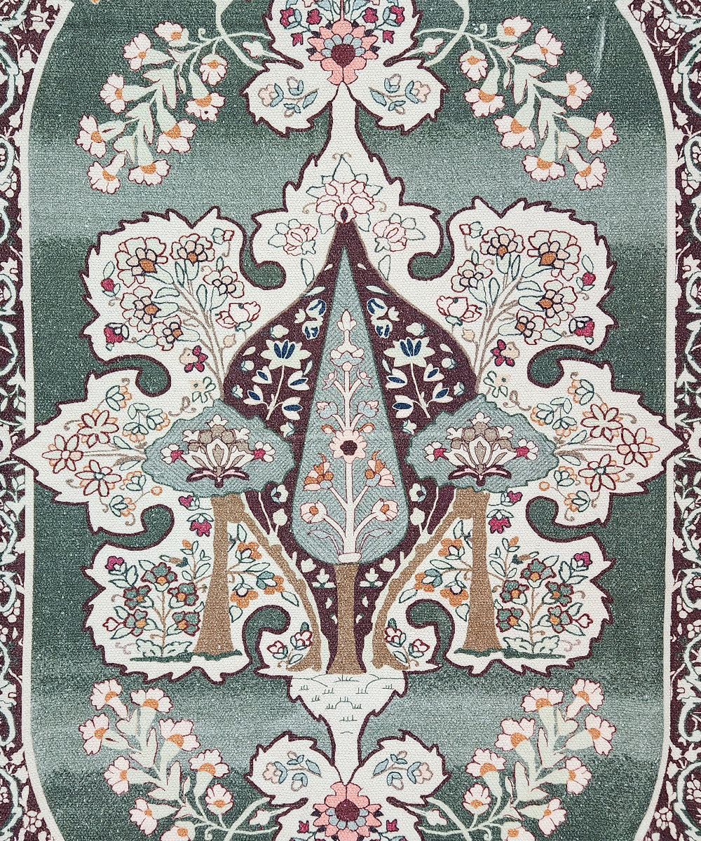 2x3 Feet Heritage Olive Printed Chenille Accent Rug