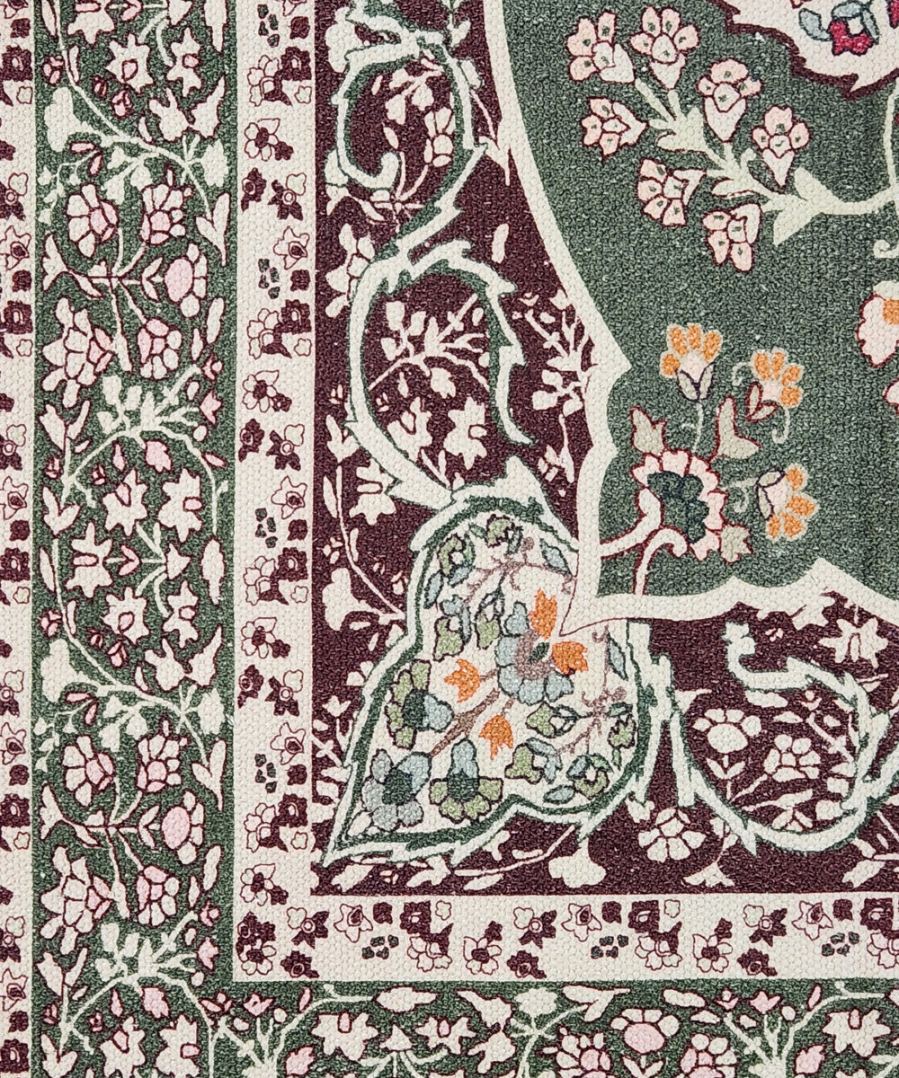 2x3 Feet Heritage Olive Printed Chenille Accent Rug