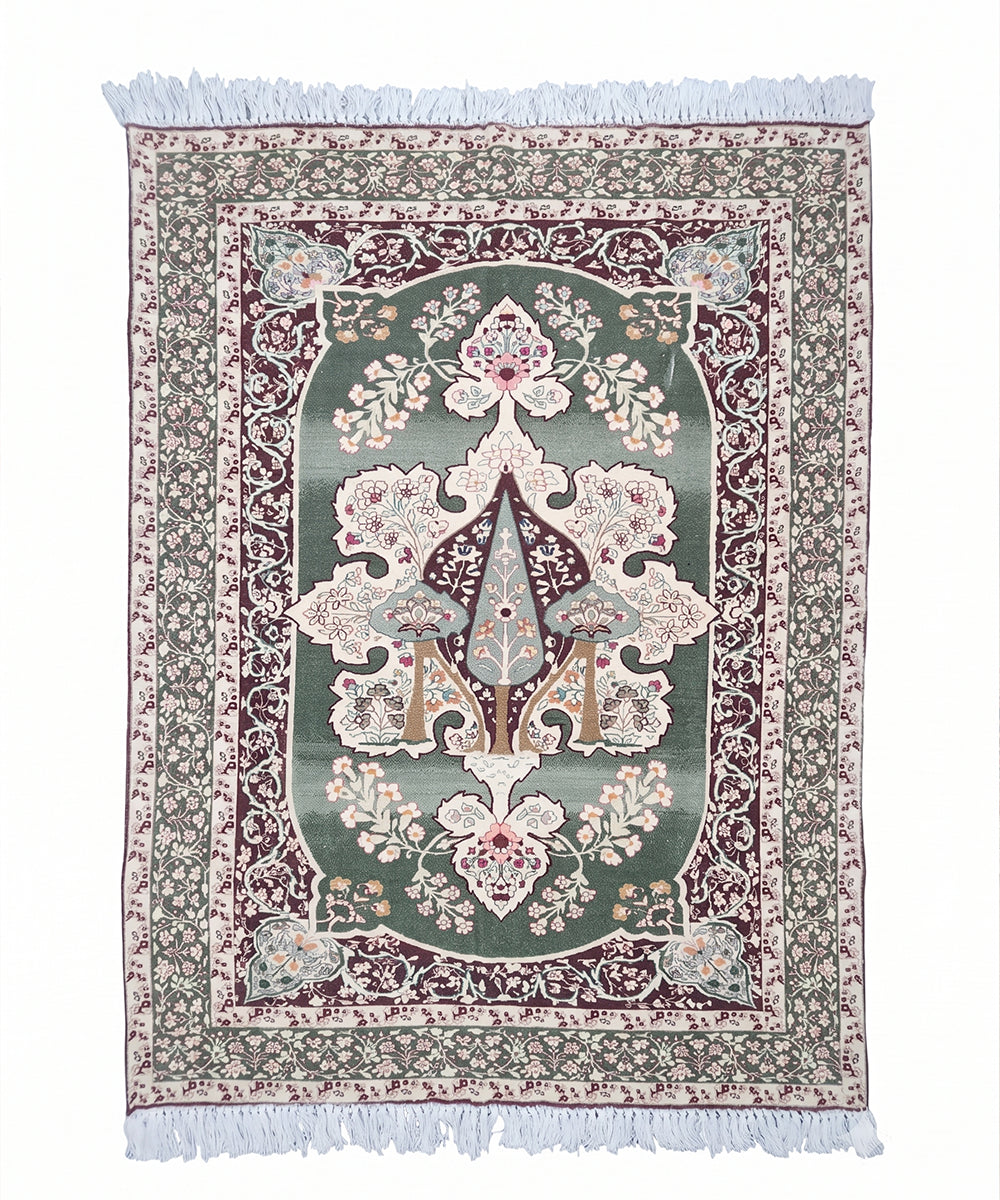 2x3 Feet Heritage Olive Printed Chenille Accent Rug