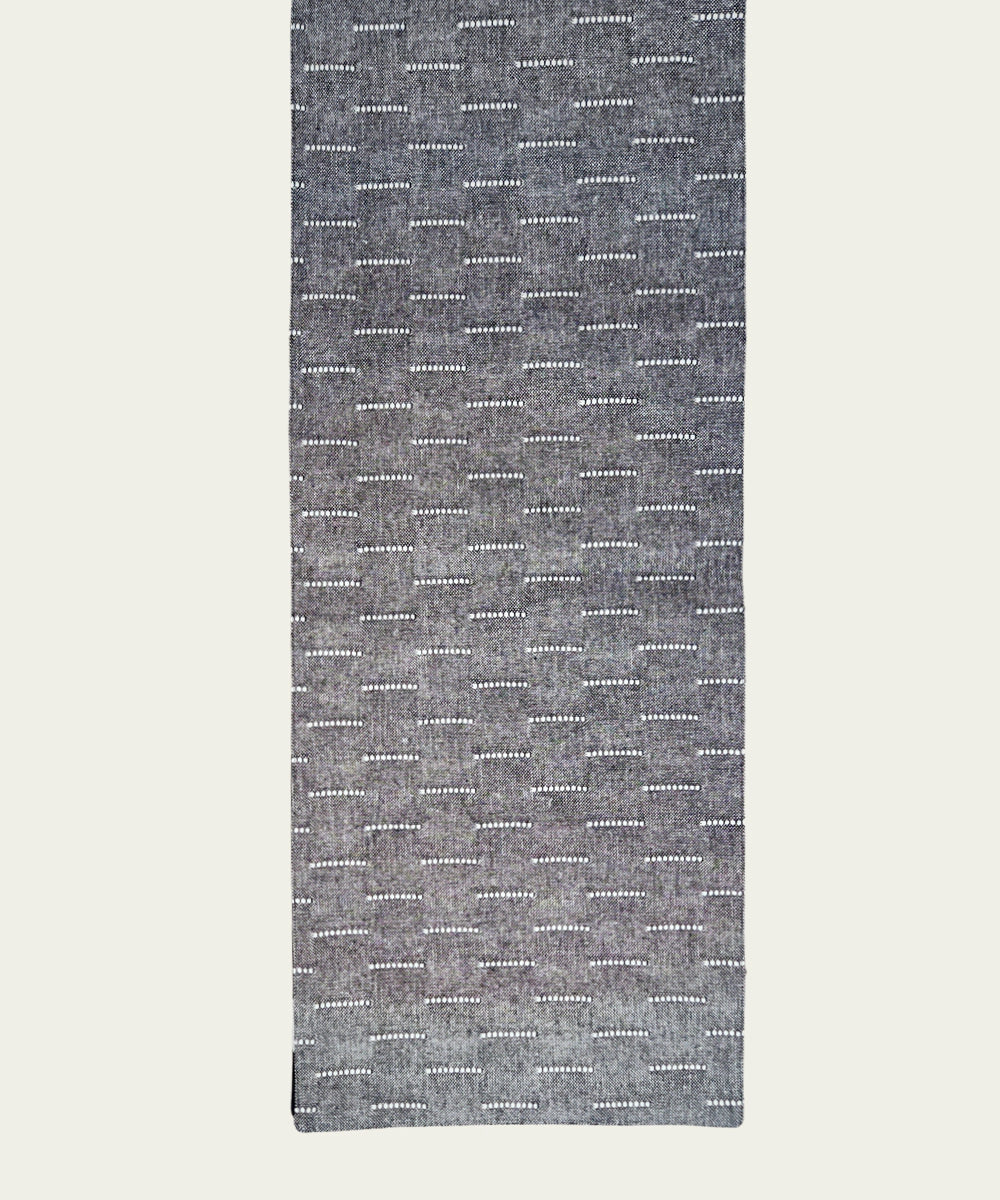 6 seater Navy & Ecru Thick Cotton Handloom Table Runner