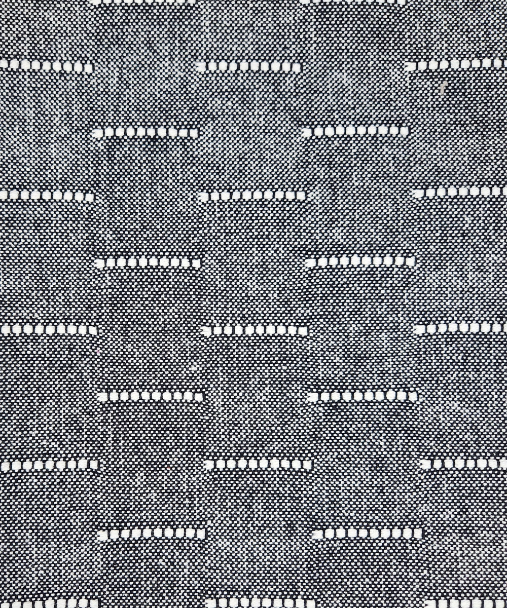 6 seater Navy & Ecru Thick Cotton Handloom Table Runner