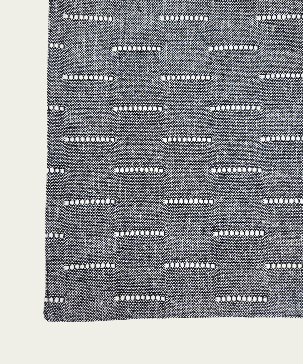 6 seater Navy & Ecru Thick Cotton Handloom Table Runner