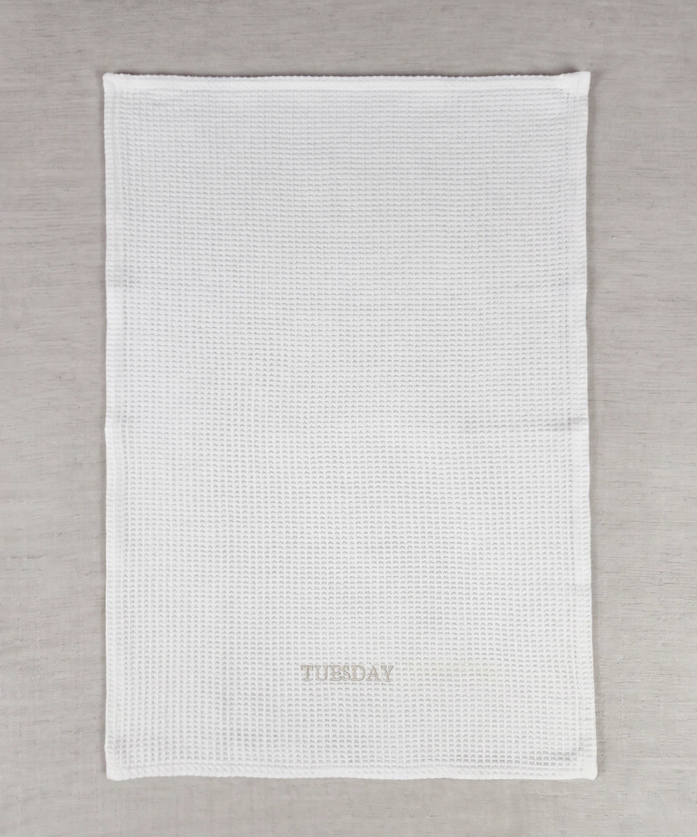 7-Day Embroidered Hand Towels – Set of 7 Soft Cotton Waffle | Multicolour